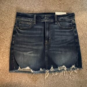 Brand new with tags American Eagle Dark Blue Distressed Denim Skirt size 8